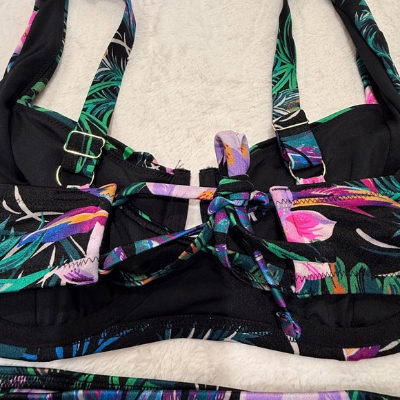 New! Victoria's Secret Black Palm Bikini Set 45572 - Picture 8 of 11